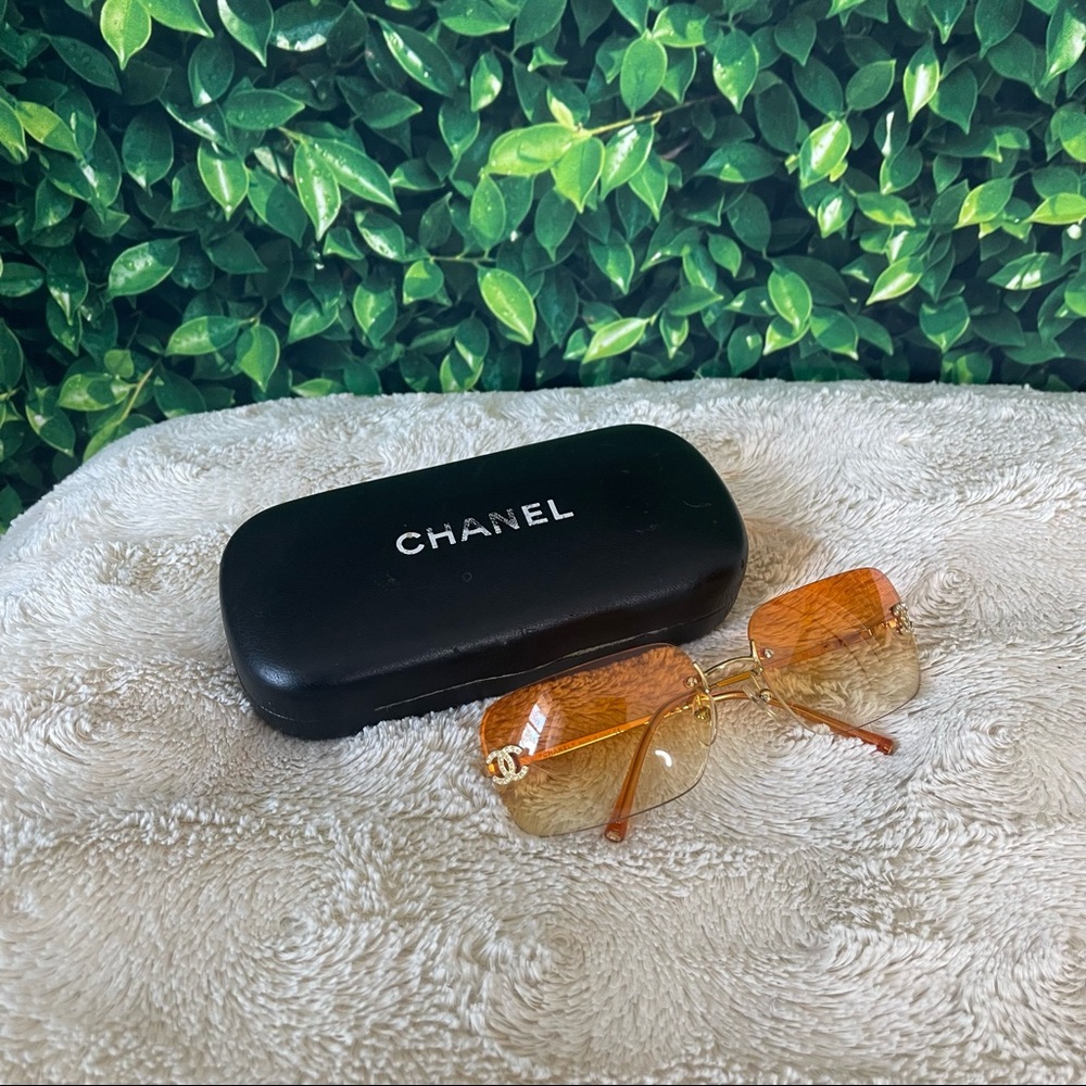 Chanel Rhinestone Rimless Gradient Sunglasses 4017-D